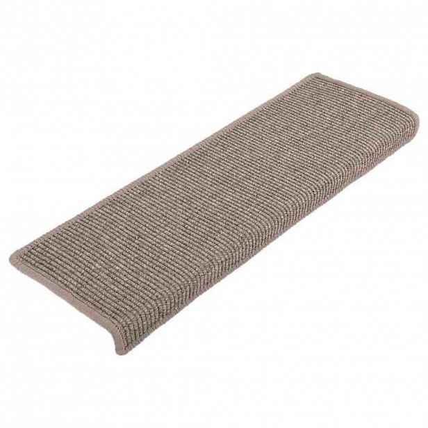 vidaXL Schodové rohože 15 ks 65 x 21 x 4 cm tmavě béžové s obdélníkovým okrajem