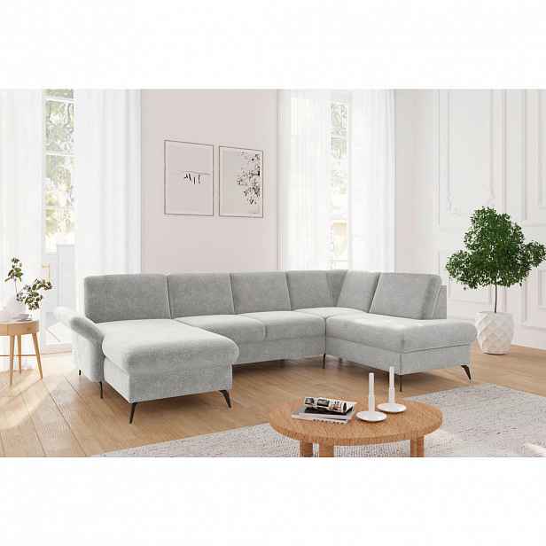 Sit & More SEDACÍ SOUPRAVA, textil, světle šedá