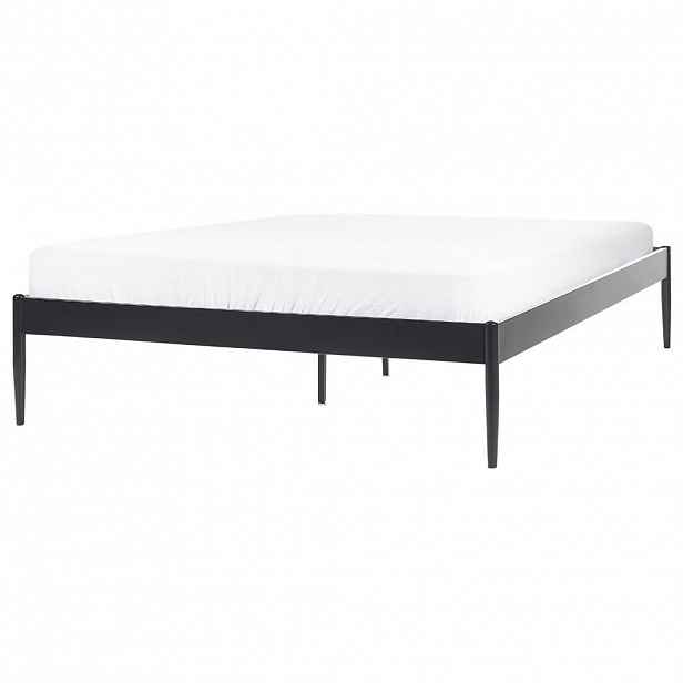 Beliani POSTEL s roštem 140/200 cm Černá Vaurs