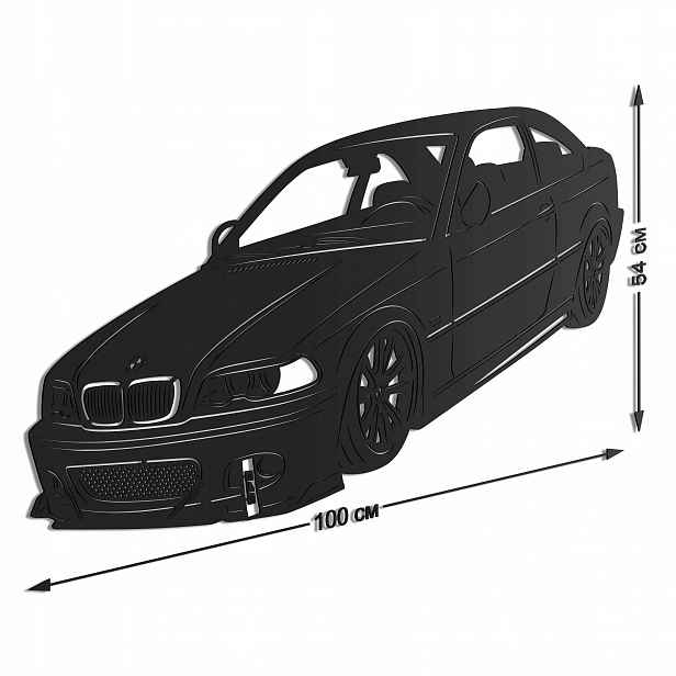 Dřevěný 3D obraz Bmw 3 Series (E46) Nástěnná Dekorace Dárek