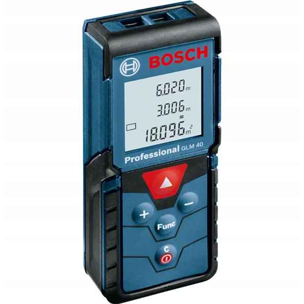 Laserový dálkoměr Bosch GLM-40 40m 1.5mm IP54 s pamětí a displejem