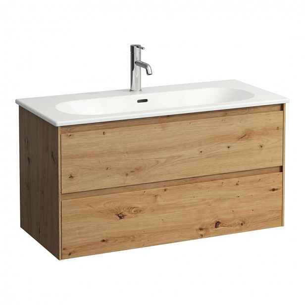 Laufen Lua - Skříňka s umyvadlem, 51x97x44 cm, 2 zásuvky, dub H8600882671041