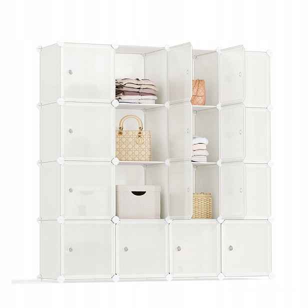 Modulární regál Songmics 123x123x30 cm bílý s dveřmi