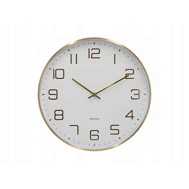 Nástěnné hodiny Elegance Glow, Ø 40 cm, bílé