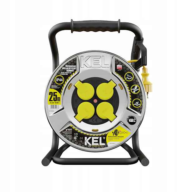 Prodlužovací Kabel bubnový Kel Haevy Line 3x1,5 25 m Žlutý Kabel W-99256