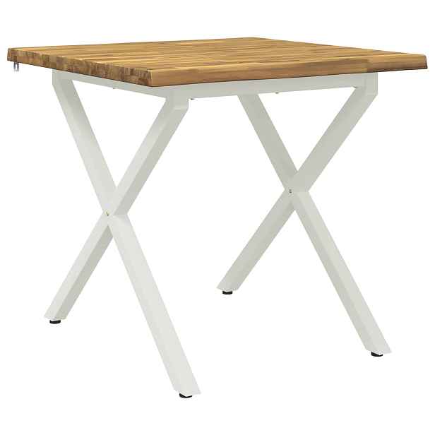 vidaXL 90 x 90 x 75 cm Masivní akátové dřevo Bílá Čtvercový