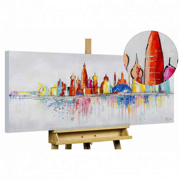KUNSTLOFT RUČNĚ MALOVANÝ AKRYLOVÝ OBRAZ ŠEDÝ, 120/60 CM