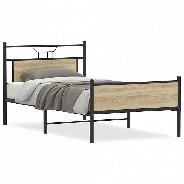 vidaXL Rám postele bez matrace dub sonoma 100x200 cm kompozitní dřevo
