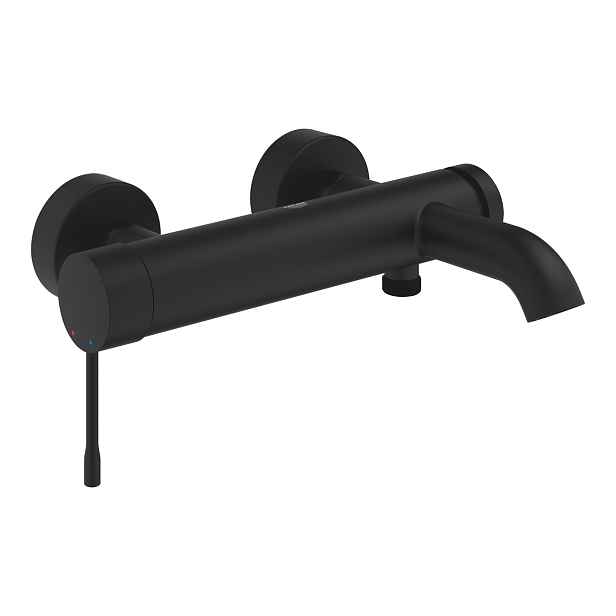Baterie vanová nástěnná Grohe Essence 150 mm phantom black s přepínačem 25250KF1