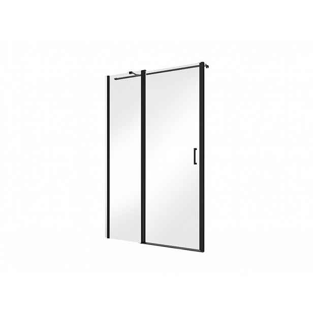 BESCO Bezrámové sprchové dveře EXO-C BLACK 120 cm; černé detaily; čiré sklo