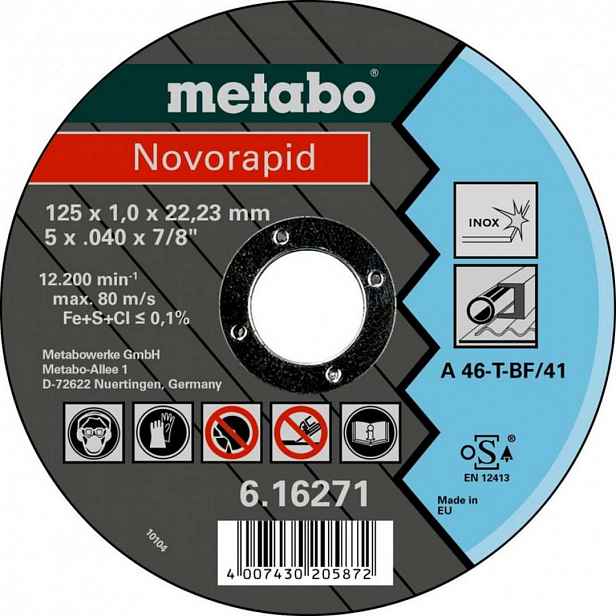 Metabo - Řezný kotouč na nerezovou ocel 125x22,23 mm 616271000