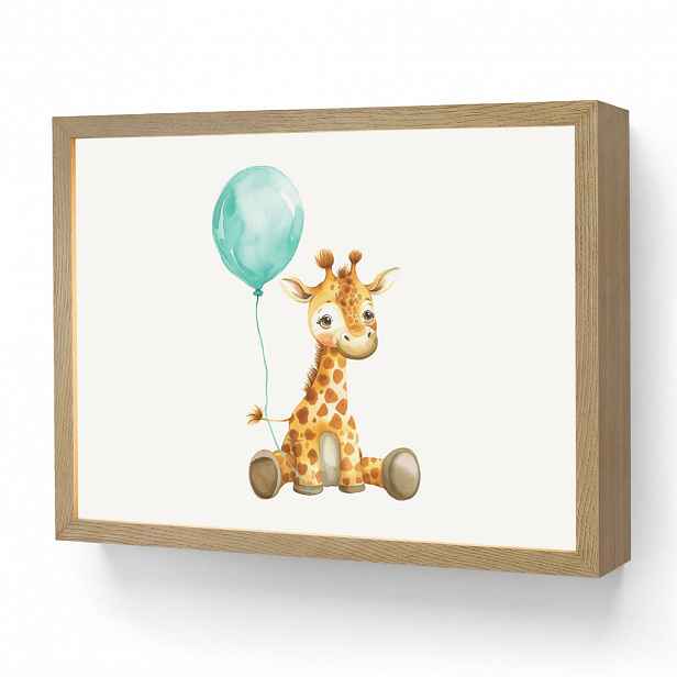 OnlyWow DOBÍJECÍ NOČNÍ LAMPIČKA Žirafa - Dítě - Zvířata - Modrý balón 40x30 cm