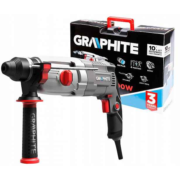 Příklepová Vrtačka Sds+ 800W, 2,8J, Kufr 58G538 Graphite