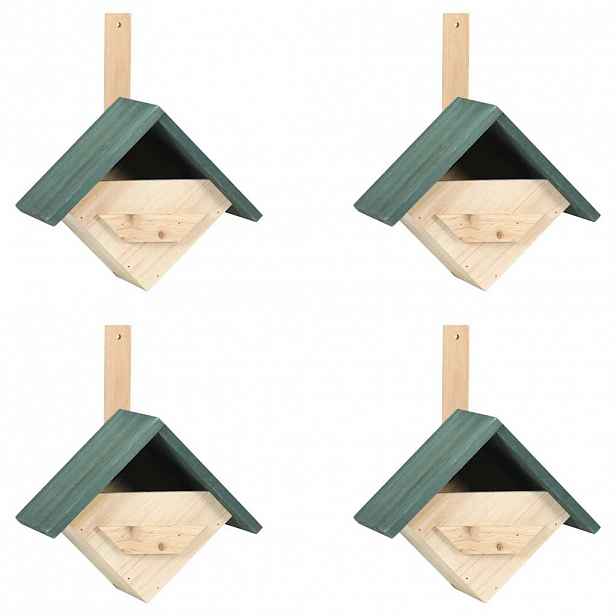 vidaXL Ptačí budky 4 ks 24 x 16 x 30 cm jedlové dveře