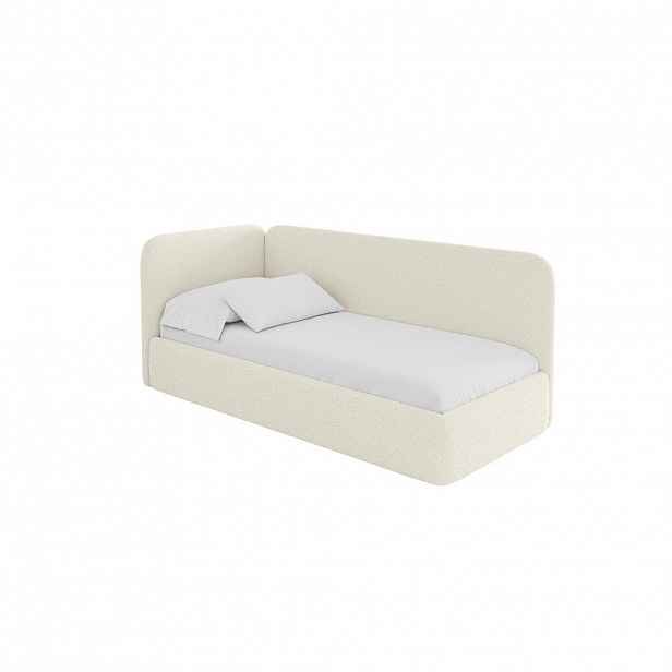 ALTDECOR JEDNOLŮŽKOVÁ POSTEL pro mládež s úložným prostorem, vpravo - ELSY 90x200 béžová