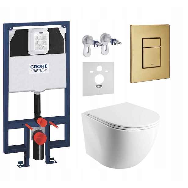 7v1 Sada Wc, Stelaz Grohe Slim Wc Mísa Omnires Mat Tornado Tlačítko