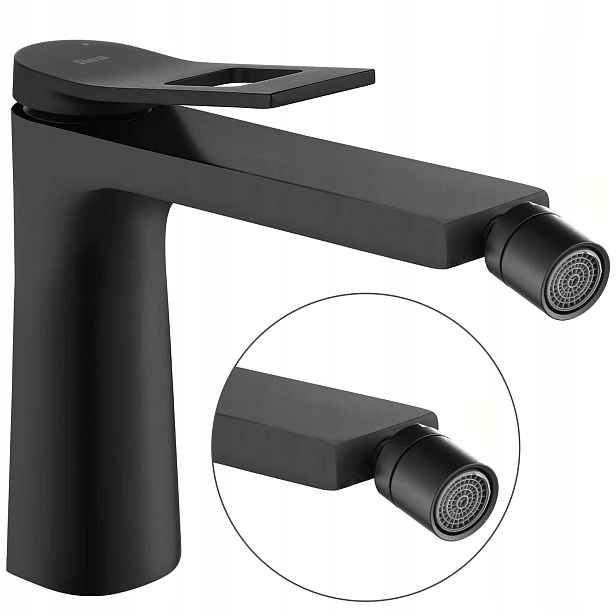 Bidetová baterie Rea Soul Black Mat stojící pro bidet, černá