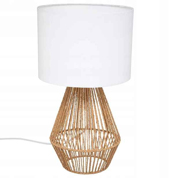 Noční Lampa béžová Bílá Pletená Boho 23x40 cm Stolní do ložnice obývacího pokoje