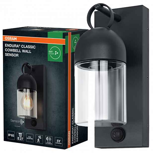 Zahradní nástěnné svítidlo Venkovní fasádní lampa E27 Snímač pohybu IP65 Osram