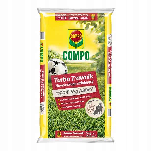 Compo Turbo Trávníkové hnojivo dlouhodobě působící 5 kg