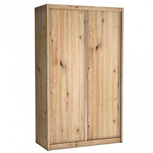 Skřín s posuvnými dveřmi ANICA - šířka 143 cm, dub artisan