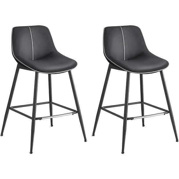 SONGMICS Sada dvou barových židlí VASAGLE PLACES II 98,5 cm černá