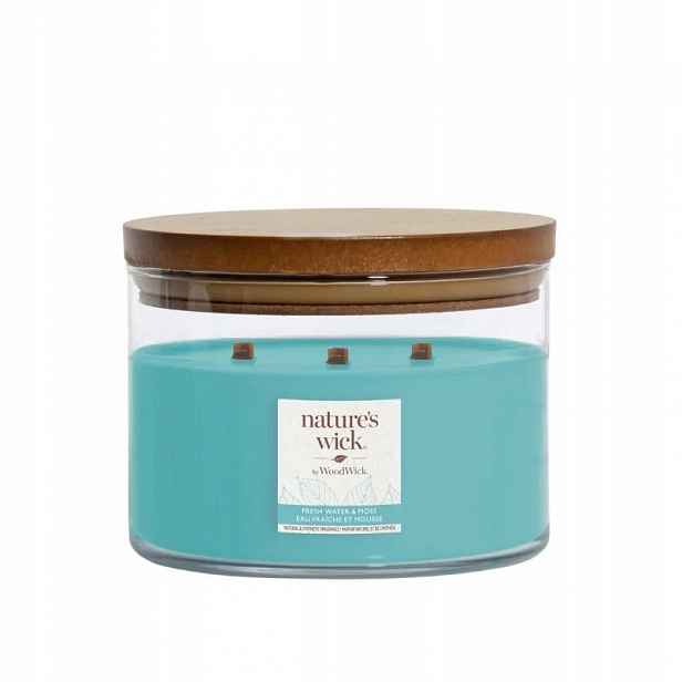 Velká svíčka Fresh Water & Moss – Nature’s Wick WoodWick