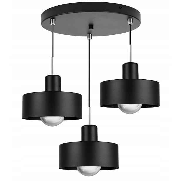 Závěsné Stropní Svítidlo Černá Bílá Trojitá Glamour Lustrová Lampa Elegantní