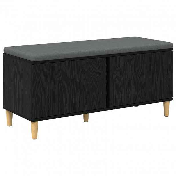 vidaXL Chodbičková lavice s polštářem Černý Dub 100 x 38 x 46 cm
