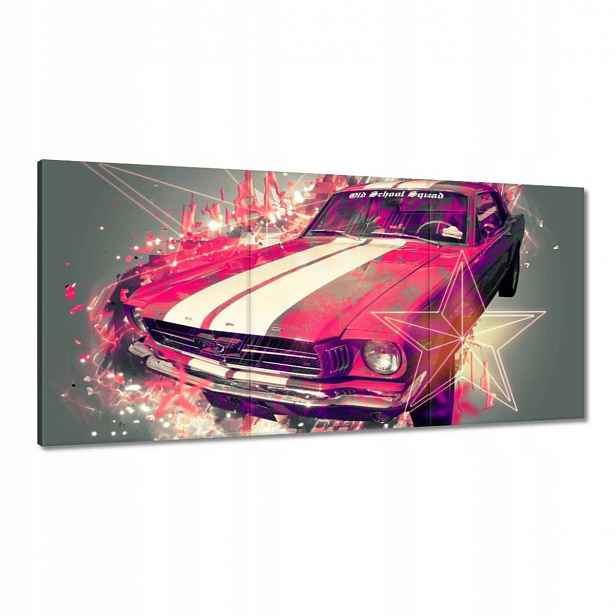 Obrazy 120x60 Růžový Ford Mustang