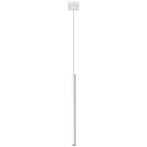 Sollux Bodová závěsná lampa bílá tuba 50 cm do jídelny nad ostrovní stůl