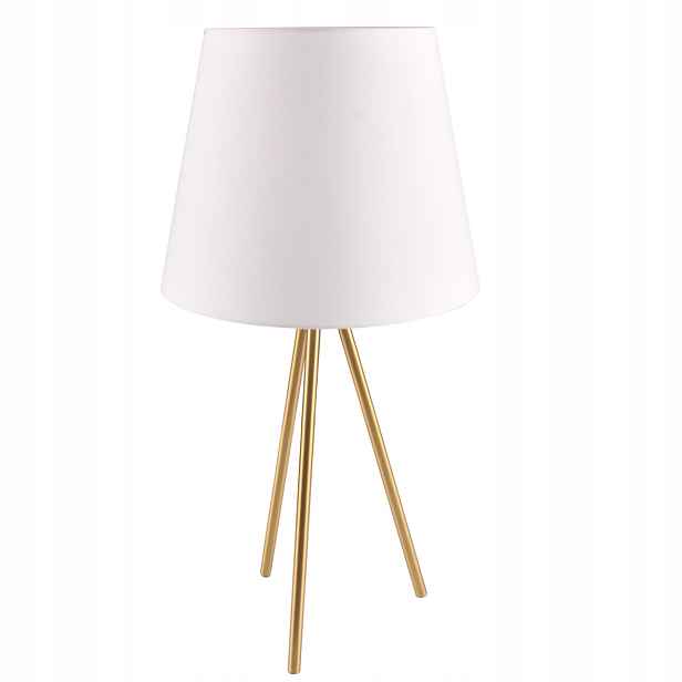 Stolní lampa noční zlatá bílá s stínítkem do ložnice obývacího pokoje 61 cm Polux