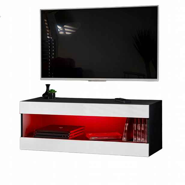 Závěsná Rtv skříňka Tivoli RTV2 Černá/Bílá, Rgb Led