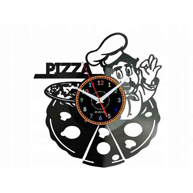 Pizza Dárek Originální dekorace do domu Hodiny z vinylové desky