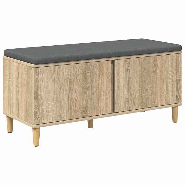 vidaXL Chodbičková lavice s polštářem Sonoma dub 100 x 38 x 46 cm