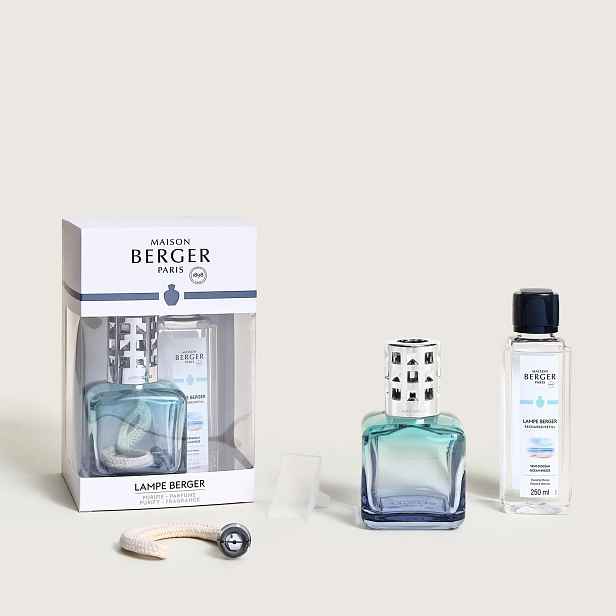 Sada Maison Berger katalytická lampa Glacon Turquoise/modrá esence 250 ml
