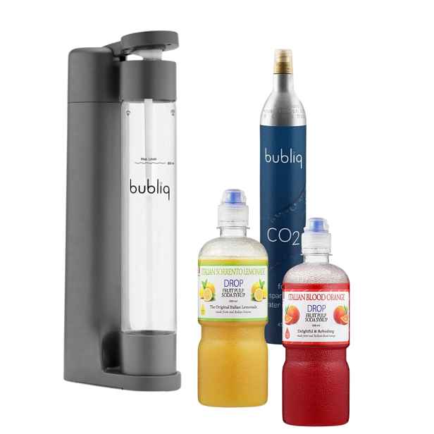 Set výrobníku sody bubliq + bombička CO₂ + 2 sirupy Barva: šedá matná