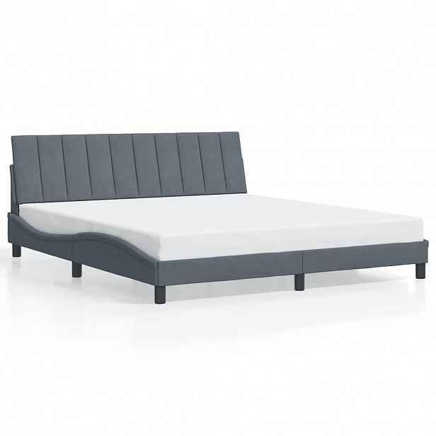 vidaXL Rám postele bez matrace Hanko tmavě šedý 180 x 200 cm samet