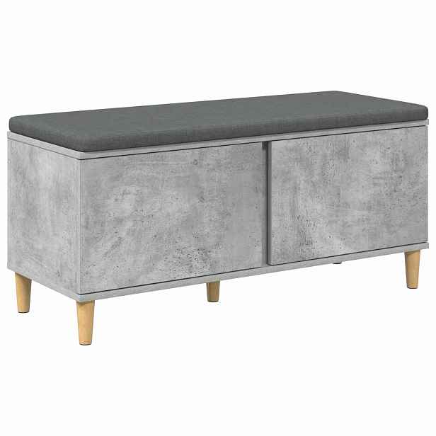 vidaXL Chodbičková lavice s polštářem Betonově Šedá 100 x 38 x 46 cm