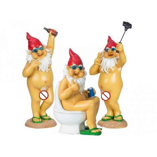3x Zahradní trpaslíci Sada Figurek Dekorace do zahrady na terasu 25–31 cm