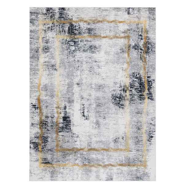 AKCE: 160x220 cm Kusový koberec ANDRE Frame 1065, šedá, chodba / předsíň, Dywany Łuszczów