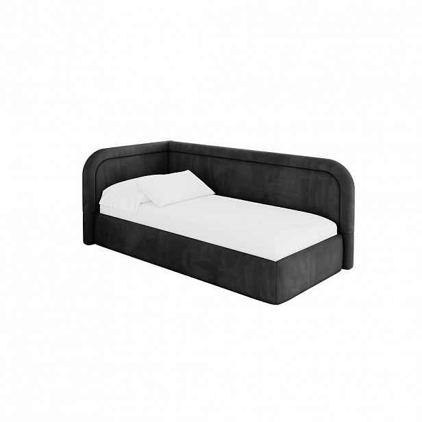 ALTDECOR JEDNOLŮŽKOVÁ POSTEL pro mládež s úložným prostorem, vpravo - JOVY 90x200 černá