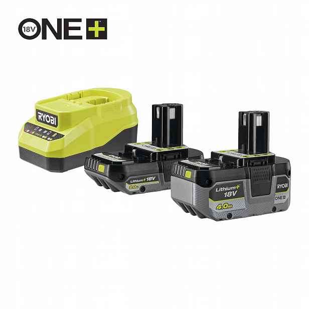 Ryobi RC18120A-242X 18V One+ Sada akumulátorů 1x2.0Ah a 1x4.0Ah s nabíječk