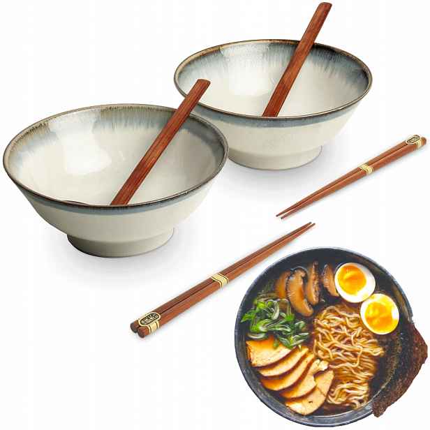 Sada misek a tyčinek na polévku a těstoviny Ramen Motiv Aurora