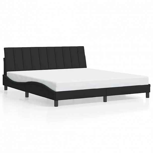 vidaXL Rám postele bez matrace Hanko černý 180 x 200 cm samet