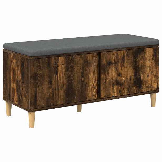 vidaXL Chodbičková lavice s polštářem Uzený Dub 100 x 38 x 46 cm