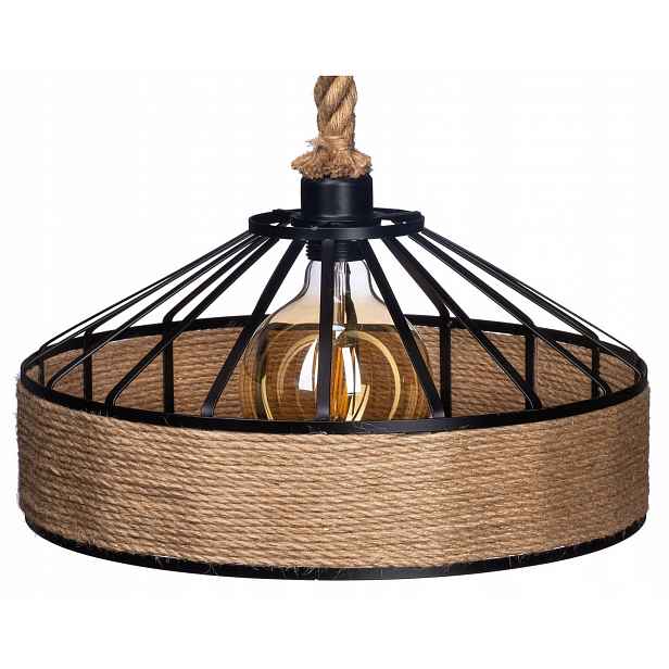 Jutová závěsná lampa Savana konopná retro šňůra malá boho 30 cm