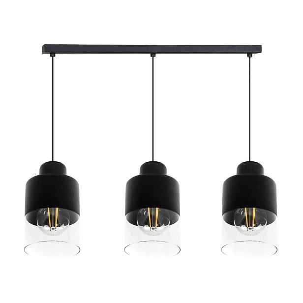 Moderní závěsná lampa lustr Loft, skleněná, Led, nastavitelná