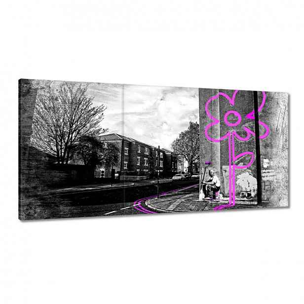 Obrazy 120x60 Růžová květina