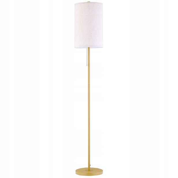 Stojací lampa do obývacího pokoje, lněné stínidlo, krémová, 157 cm